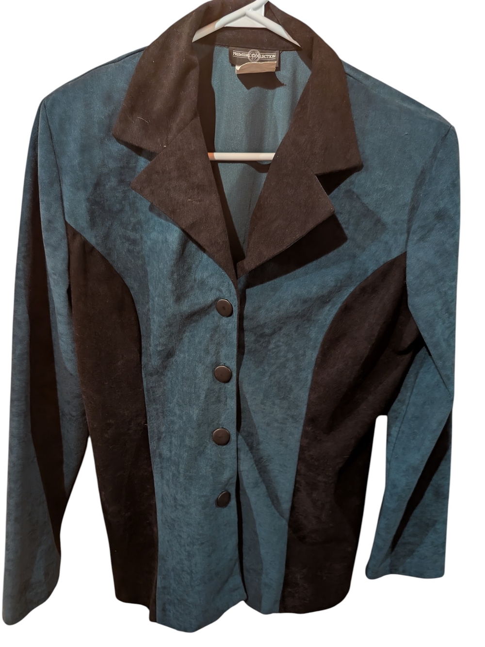 Vintage Pendleton Two-Tone Teal and Black Suede Jacket